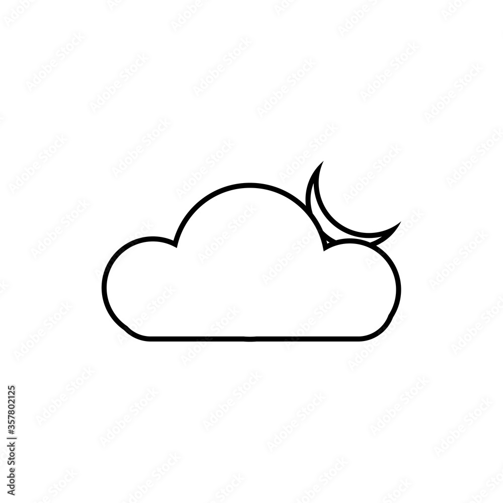 Moon and cloud sign. Weather icons vector illustration. eps ten Moon and cloud sign. Weather icons vector illustration. eps ten