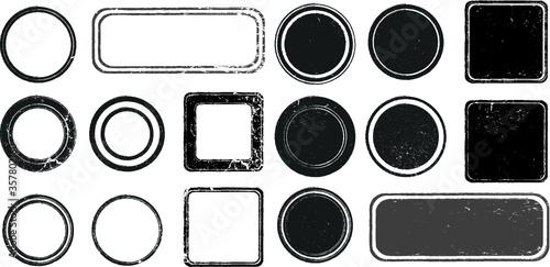 Grunge post Stamps Collection, Circles. Banners, Insignias , Logos, Icons, Labels and Badges Set . vector distress textures.blank shapes.