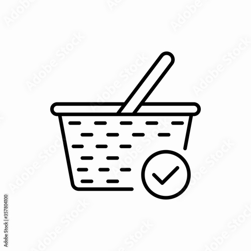 Outline check basket icon.Check basket vector illustration. Symbol for web and mobile
