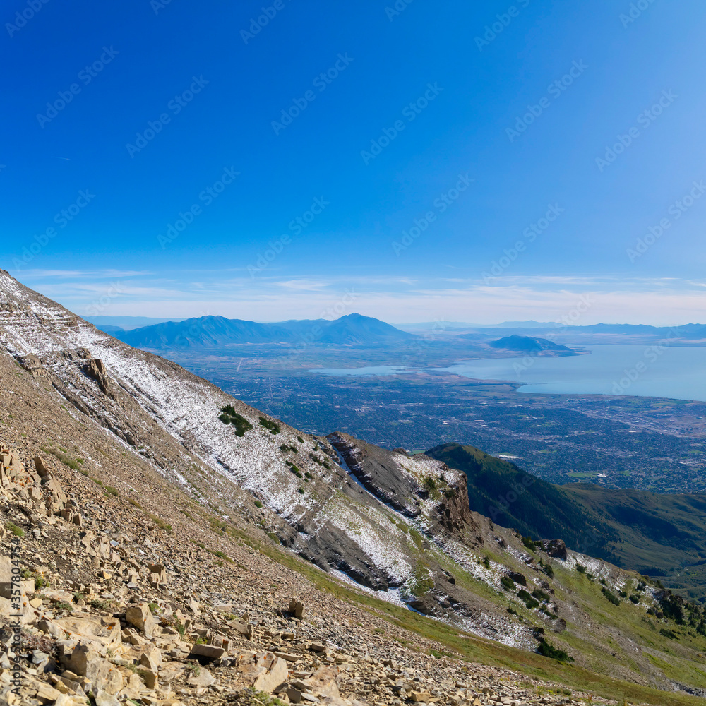 Square frame View from the summit of Mount Timpanogos, Utah