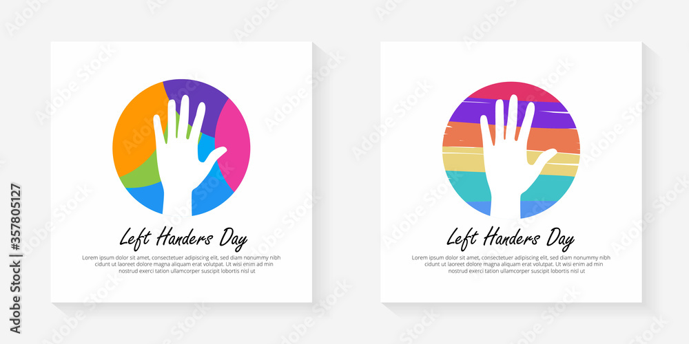 Happy left handers day design. Collection of left handers day design Happy left handers day design. Collection of left handers day design