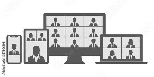 Business person having a video chat