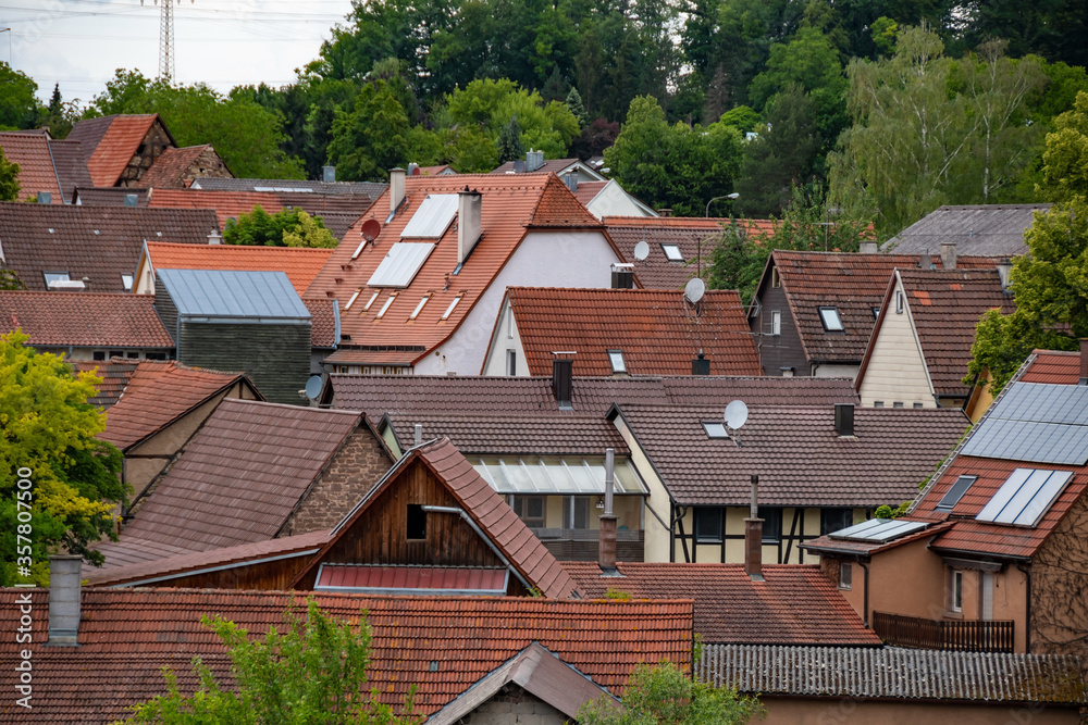 Many roofs of old houses