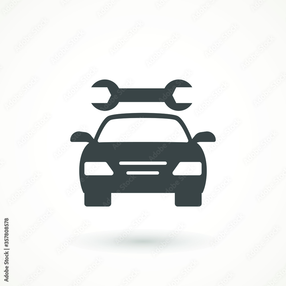 Car service Icon. Care repair logo. Auto mechanic work symbol. garage isolated on white background Car service Icon. Care repair logo. Auto mechanic work symbol. garage isolated on white background