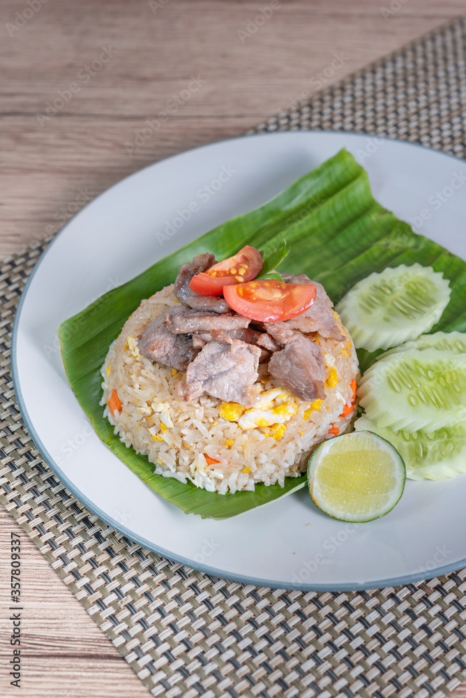 fried rice with pork fried rice with pork
