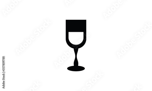 Wine glass calix black vector illustration