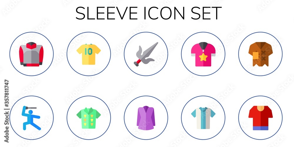 Modern Simple Set of sleeve Vector flat Icons