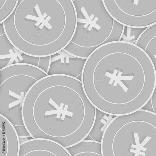 Chinese yuan silver coins seamless pattern. Curiou