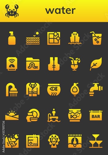 water icon set