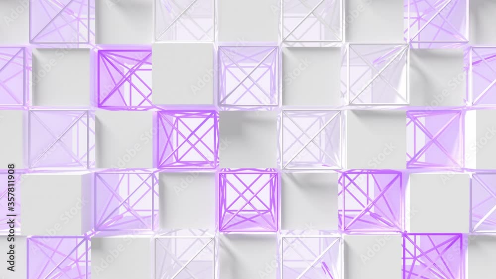 Vidéo Stock Cube Wire Structure Loop 1 Purple x White: structural array ...