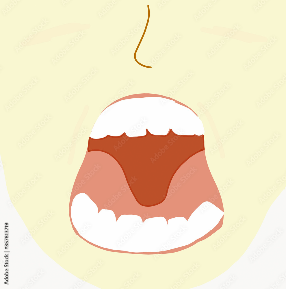 大きく口を開けた顔 Stock Illustration | Adobe Stock