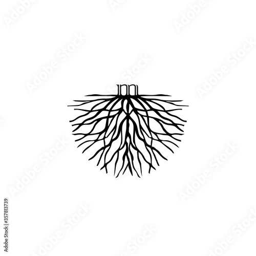 illustration of letter m on root logo vector