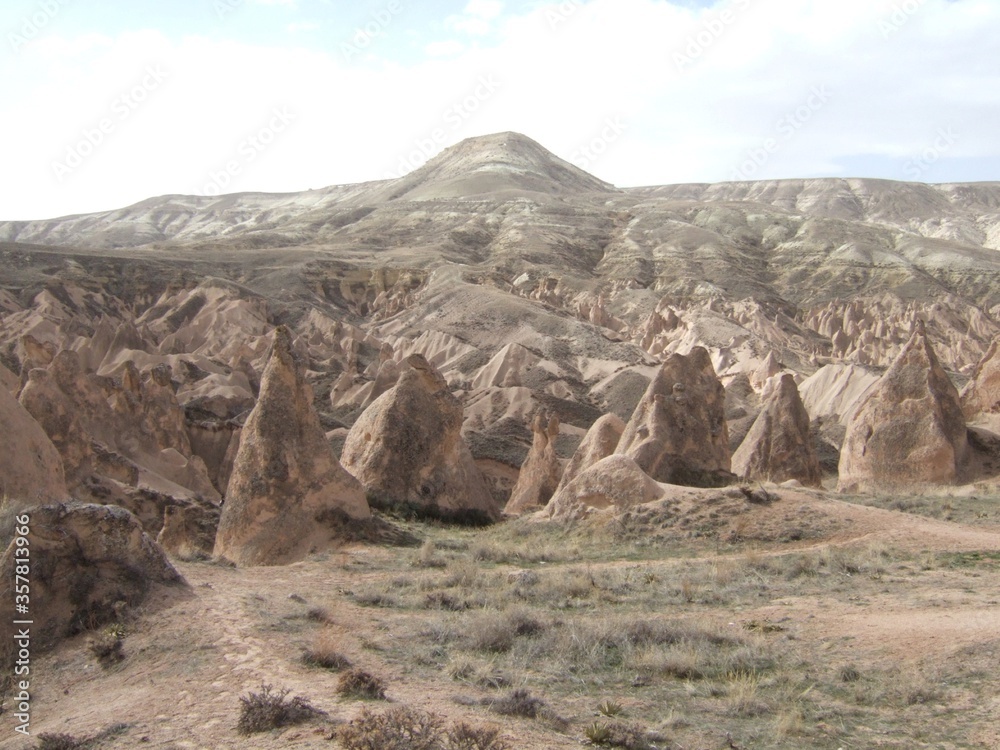 Naturally shapen rocks in Cappadocia