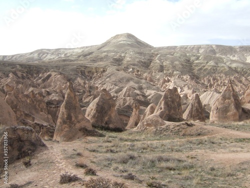 Naturally shapen rocks in Cappadocia photo