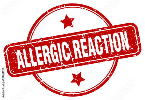 allergic reaction grunge stamp. allergic reaction round vintage stamp