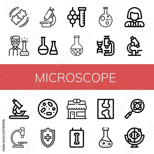 microscope icon set