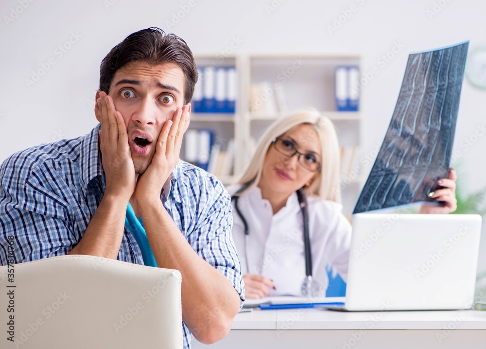 Patient at examination with female doctor Patient at examination with female doctor