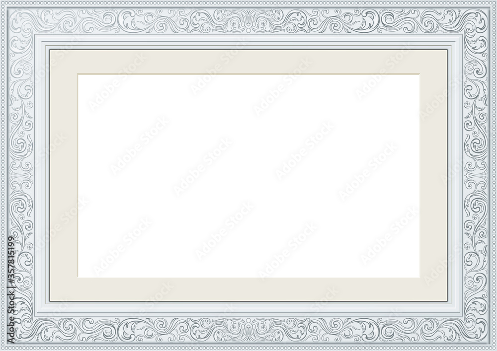 ゴージャスな額縁 フレーム 白 Stock Vector Adobe Stock