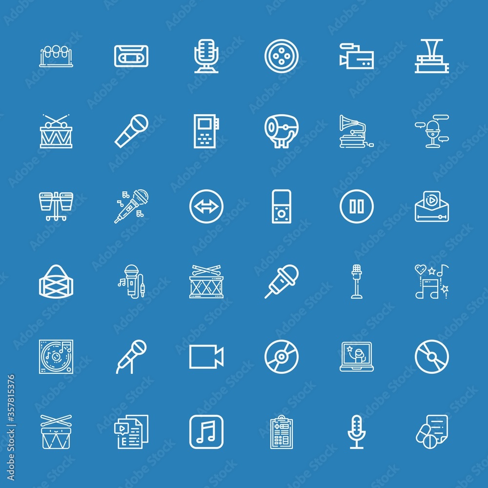 Editable 36 record icons for web and mobile Editable 36 record icons for web and mobile