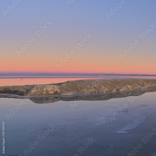 Square Sunset over the pans at the Bonnievale Salt Flats © Jason