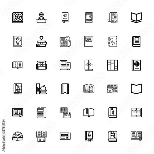 Editable 36 publication icons for web and mobile