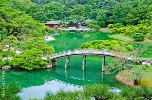 Ritsurin Japanese garden in Takamatsu, Kagawa, Japan
