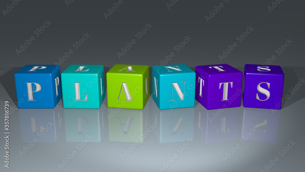 crosswords of PLANTS arranged by cubic letters on a mirror floor, concept meaning and presentation crosswords of PLANTS arranged by cubic letters on a mirror floor, concept meaning and presentation