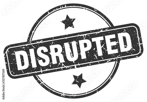 disrupted grunge stamp. disrupted round vintage stamp