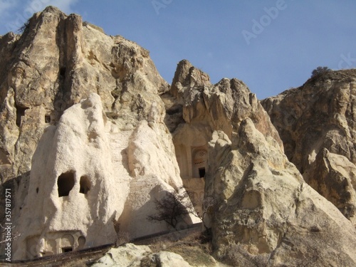 Church in naturally shapen rocks in Cappadocia