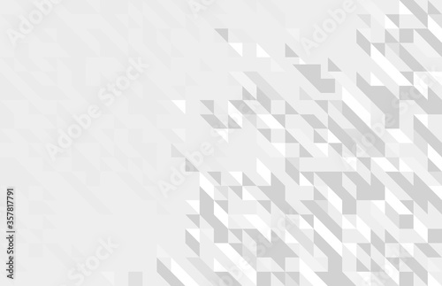 Abstract mosaic vector background white and gray monochrome illustration, geometric tiles backdrop abstraction, blank template for ads and presentations.