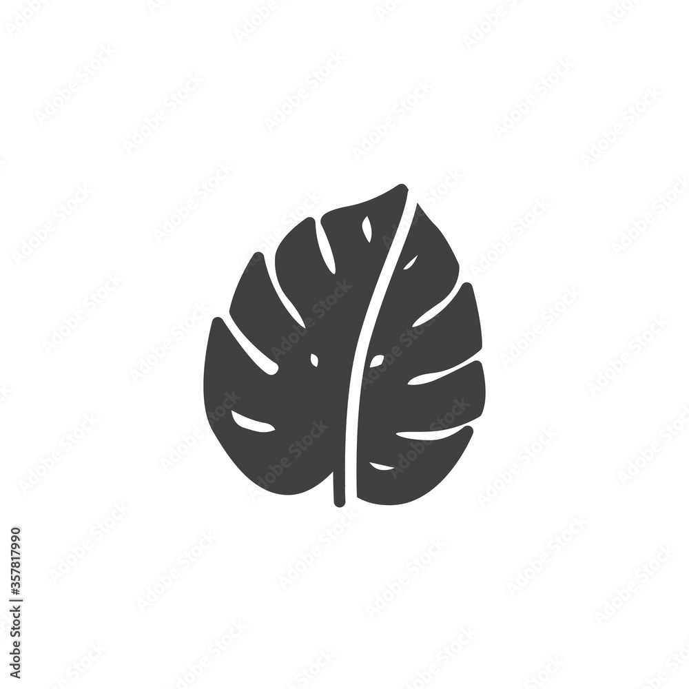 Monstera leaf vector icon. filled flat sign for mobile concept and web design. Palm tree leaf glyph icon. Symbol, logo illustration. Vector graphics Monstera leaf vector icon. filled flat sign for mobile concept and web design. Palm tree leaf glyph icon. Symbol, logo illustration. Vector graphics