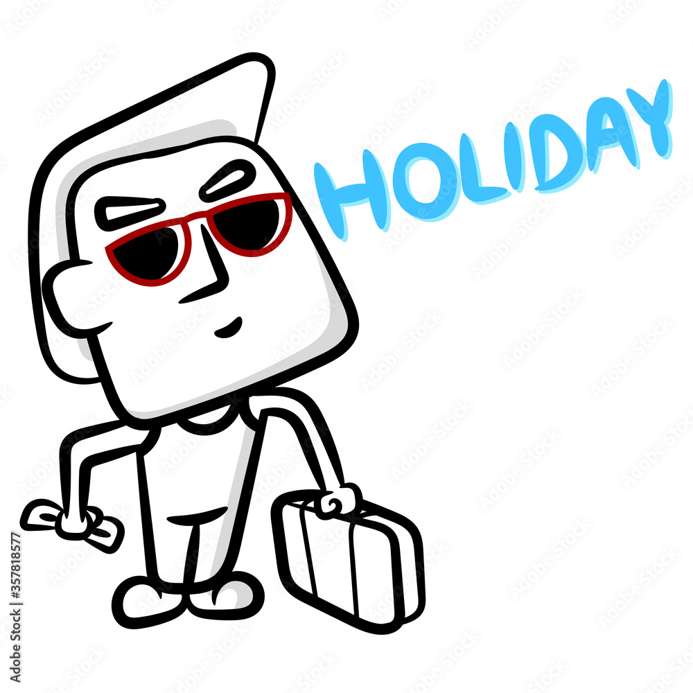 White man cartoon holiday concept vector on a white background