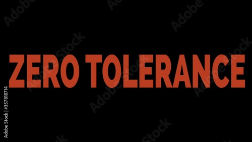Zero tolerance animated words. Kinetic typography.