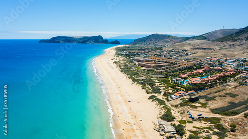 Aerial view of Porto Santo island island beach photo