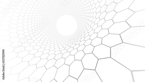 Technology and science vector background, tech abstraction with hexagons mesh electronics and digital style in 3D dimensional perspective, abstract illustration.