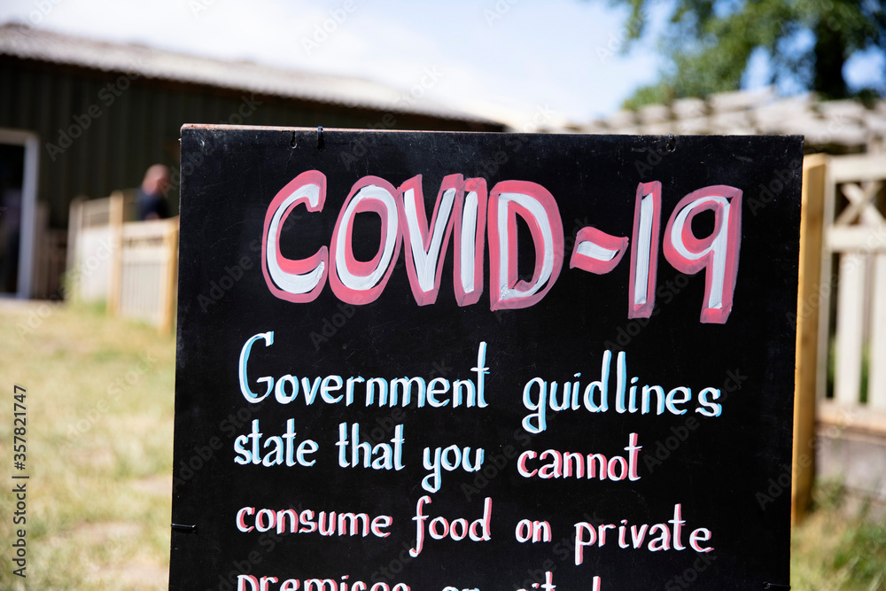 Fototapeta premium A coronavirus covid-19 government guidlines warning sign.