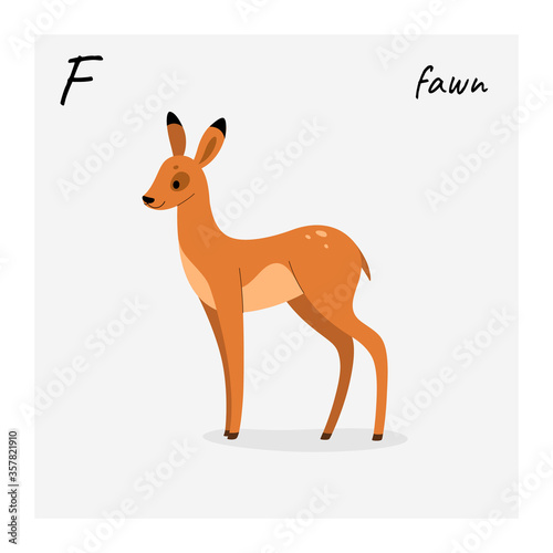 Cartoon fawn - cute character for children. Cute illustration in cartoon style.