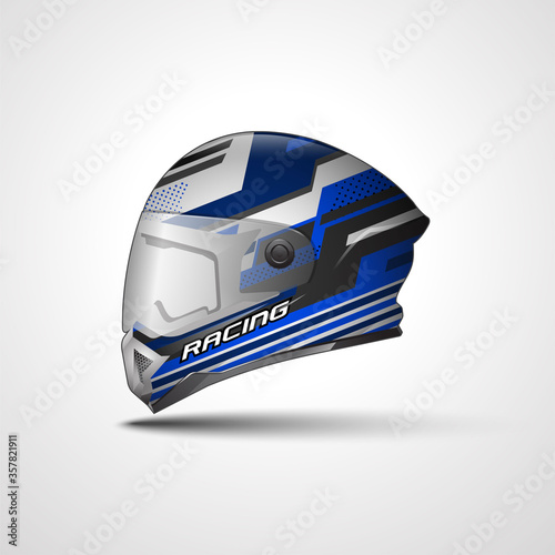 Racing Sport helmet wrap decal and vinyl sticker design.