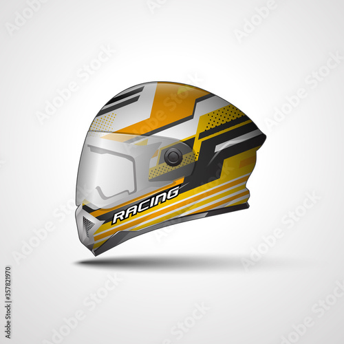 Racing Sport helmet wrap decal and vinyl sticker design.