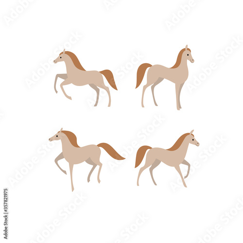 Cartoon horse sketch line icon.   ute animals set of icons. Childish print for nursery  kids apparel  poster  postcard  pattern.