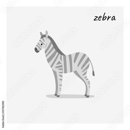 Cartoon zebra - cute character for children. Cute illustration in cartoon style.