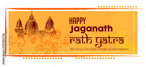 Vector design of Ratha Yatra of Lord Jagannath, Balabhadra and Subhadra for the ocassion of Odisha god Rathyatra Festival
