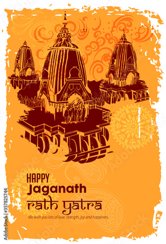 Vector design of Ratha Yatra of Lord Jagannath,