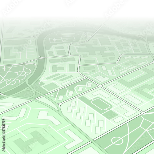 City map navigation, color paper design background, drawing schema, 3D simple city plan GPS navigation on paper city map. Route of delivery check point graphic