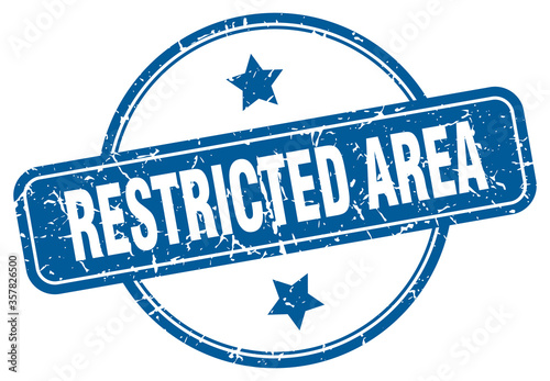 restricted area grunge stamp. restricted area round vintage stamp