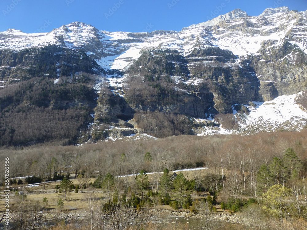 Pineta valley with  glaciar cirque in Espierba Huesca Aragon Spain