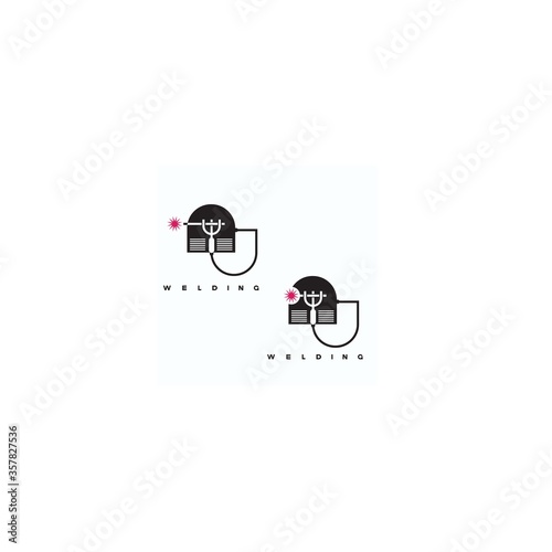 illustration consisting of the image of the welding machine in the form of a symbol or logo