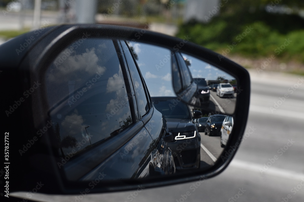 view from passenger mirror