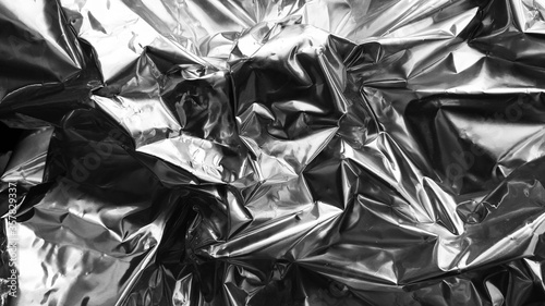 crumpled silver foil