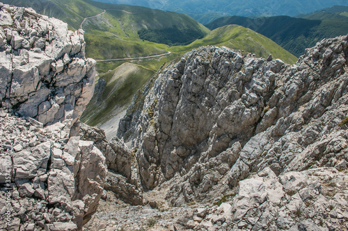 View of the summit of Monte Terminillo during the spring season. 2216 meters, Terminillo Mount is named the Mountain of Rome